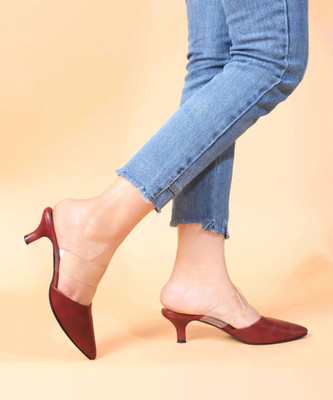 jm looks Women Heels(Maroon , 6)