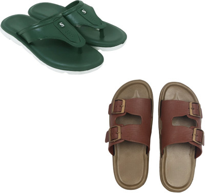 Vomoya Men Sandals(Green, Tan , 10)