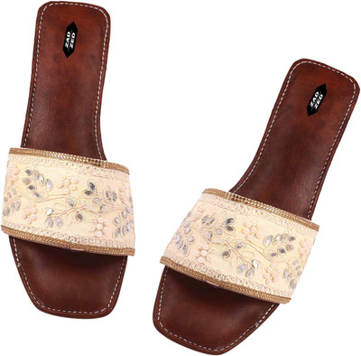 zadzed Women Flats(Brown, White , 4)