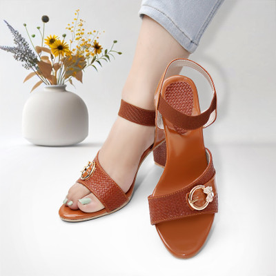 Xcen Women Heels(Brown , 4)