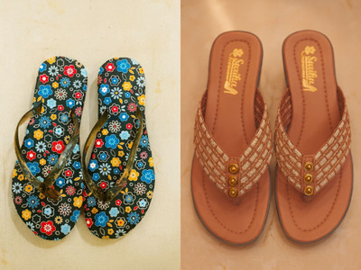 Geeta Women Flats(Multicolor, Brown , 8)
