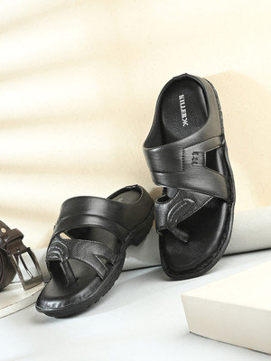 KILLER Stylish Dual Strap Buckle Design Men Sandals(Black , 9)