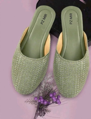 PZ MIR Women Flats(Green , 6)