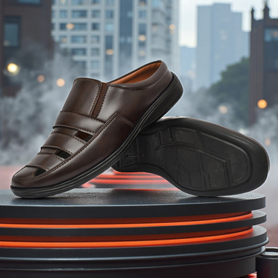 Restroad Men Flats(Brown , 8)