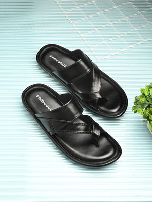 PROVOGUE Sandals | Trendy Chappal | Comfortable Daily Ethnic Wear Casual Gents Slippers | Men Sandals(Black , 7)