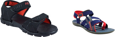 Classica Men Sandals(Black, Blue, Red , 9)