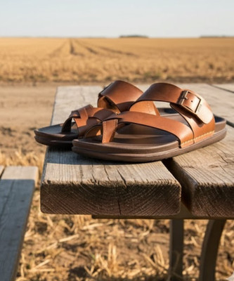 Lehar Soft and Comfortable Orthopedic Pain Relief Men Sandals(Tan , 6)