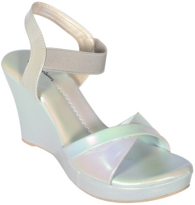 Stepee Women Wedges(Grey , 4)