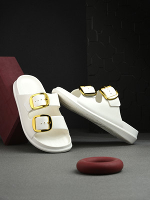 Arivo Women Clogs(White, Gold , 7)