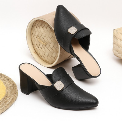 Zoyci Women Heels(Black , 4)