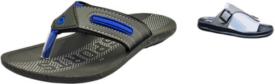 Classica Men Sandals(Grey, Black , 6)