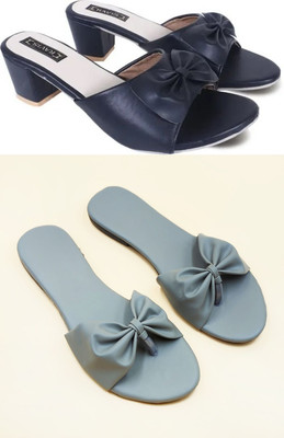 RTC ROYAL TRADING COMPANY Women Flats(Black, Blue , 8)