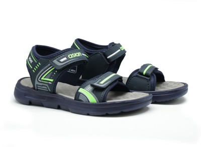 asian Men Sandals(Navy, Green , 9)