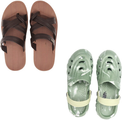 Vomoya Men Sandals(Brown, Olive , 10)