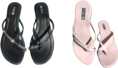 Nicesteps Women Flats(Black, Pink , 6)