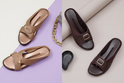 hunyza footwear Women Flats(Brown, Gold , 8)