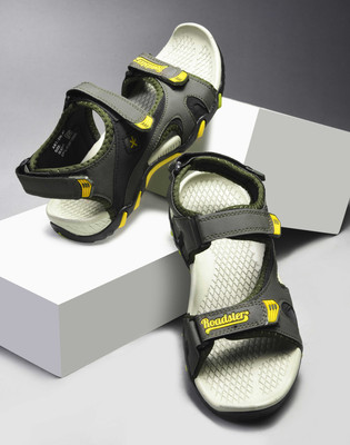 Roadster Men Sports Sandals(Grey, Yellow , 6)