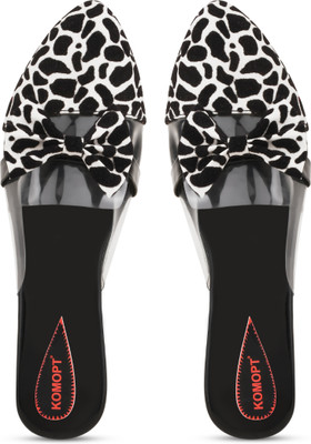 KOMOPT Women Flats(Black , 7)