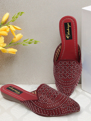 SHOKIYA Women Flats(Maroon , 6)