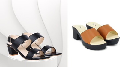 Todhwear Women Heels(Tan, Black , 6)