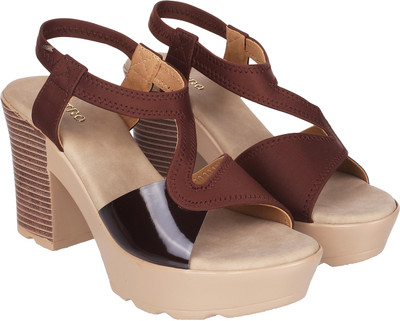 METRO Women Heels(Tan , 3)