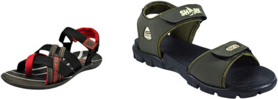 Classica Men Sandals(Green, Black, Red , 8)