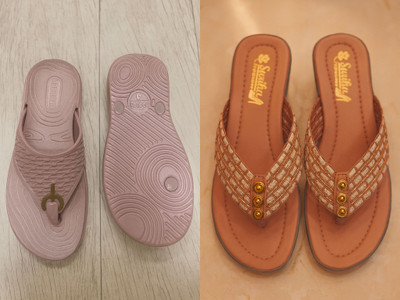 Geeta Women Flats(Pink, Brown , 6)