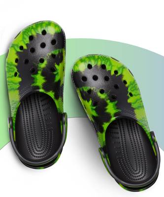 CROCS Classic Tie-Dye Graphic Clog Men Black, Green Clogs