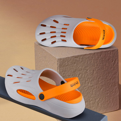 EVOK Men Grey, Orange Clogs