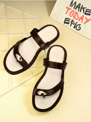 ZAINFER Women Wedges(Brown , 4)