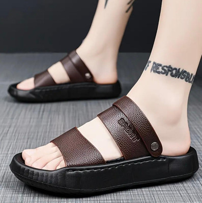 Labbin Men Slippers(Brown , 6)