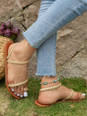 Gloglamp Women Flats(Gold , 7)