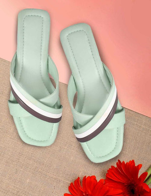 PZ MIR Women Flats(Green , 6)