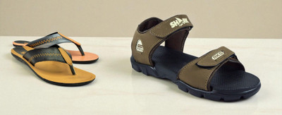 Classica Men Sandals(Brown, Tan , 6)