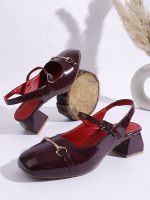 TRYME Women Heels(Maroon , 7)