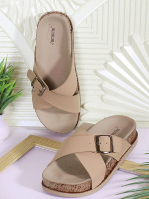 JUMPLITE Women Flats(Off White , 4)