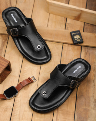 Greentech Men Sandals(Black , 10)