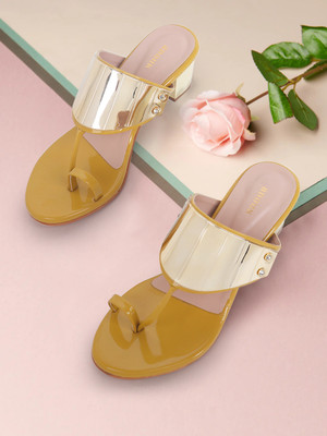 ANOUK Women Heels(Yellow , 4)
