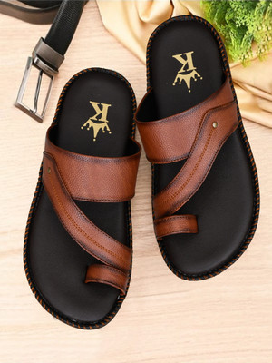 Klusener Men Sandals(Tan, Black , 10)