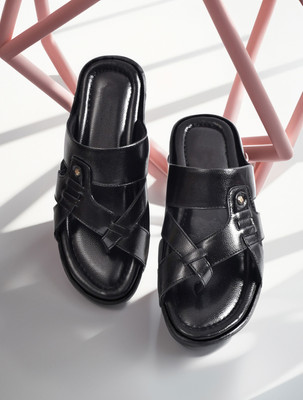 SKORPION Men Sandals(Black , 8)