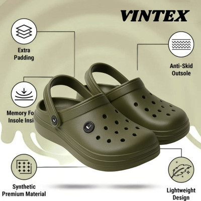 Vintex Men Clogs(Olive , 7)