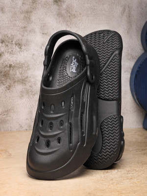 JQR Men Clogs(Black , 8)