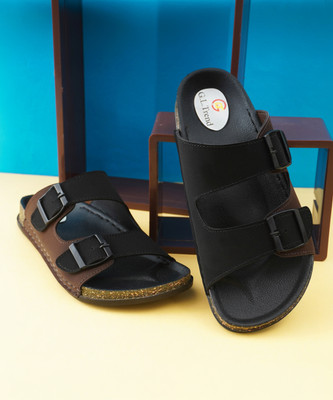 G L Trend Men Sandals(Black , 10)