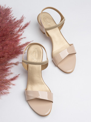 SHOETOPIA Women Heels(Beige , 6)