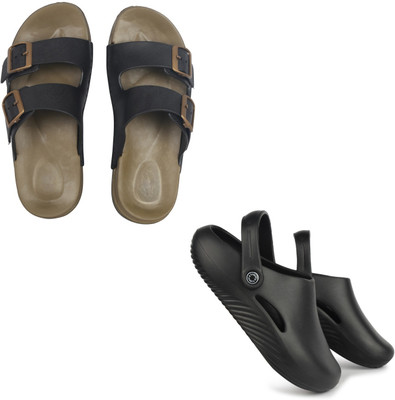 Vomoya Men Sandals(Black, Black , 10)