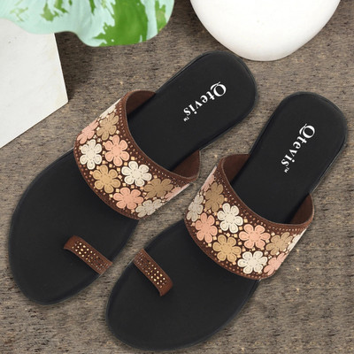QTEVIS Women Flats(Beige , 7)