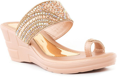 Khadim's Lightweight Comfort Extra Soft Trendy Premium Stylish Women Wedges(Pink , 5)