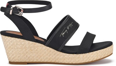 TOMMY HILFIGER Women Wedges(Black , 3.5)