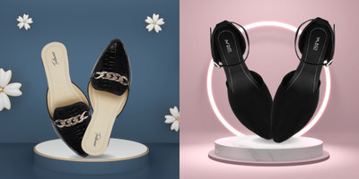 Todhwear Women Heels(Black, Black , 4)
