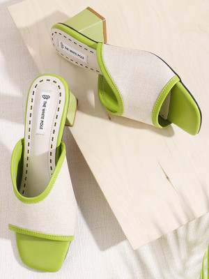 The White Pole Women Heels(Green , 6)